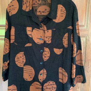 Chico's Silk Jacket in Rust/Black - size 3 (XL)